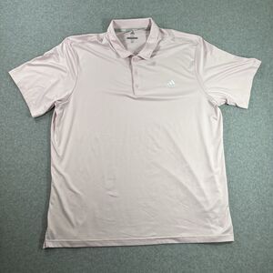 Adidas Polo Shirt Mens 2XL Light Pink Golf Outdoor Casual XXL